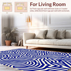 Abstract Blue Swirl Pattern Rug