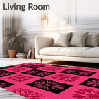 Red Snowflake Geometric Pattern Rug