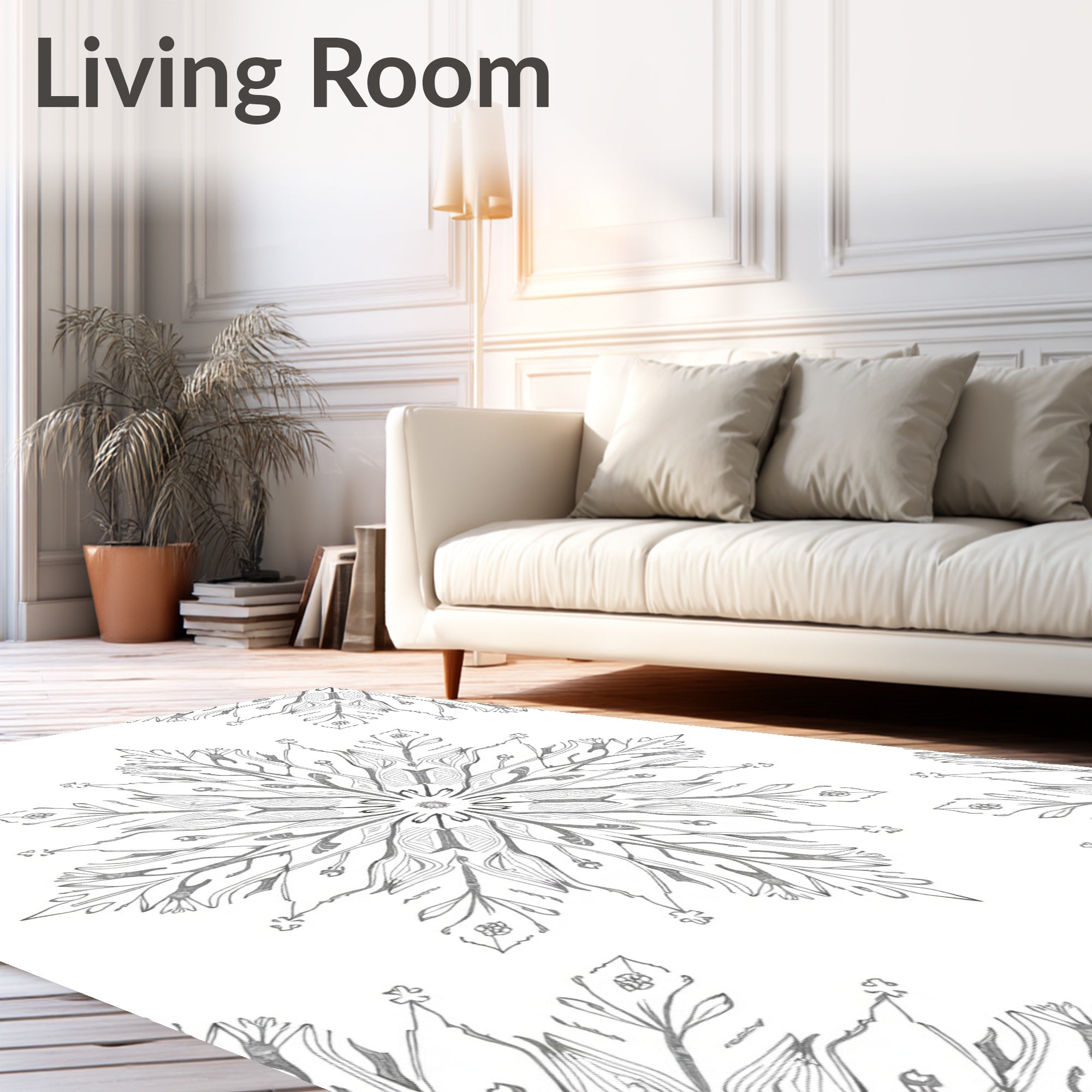 Intricate Floral Mandala Motif Rug