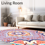 Vibrant Mandala Geometric Pattern Rug