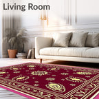 Regal Floral Medallion Border Design Rug
