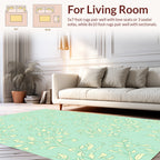 Delicate Pastel Leaf Pattern Rug