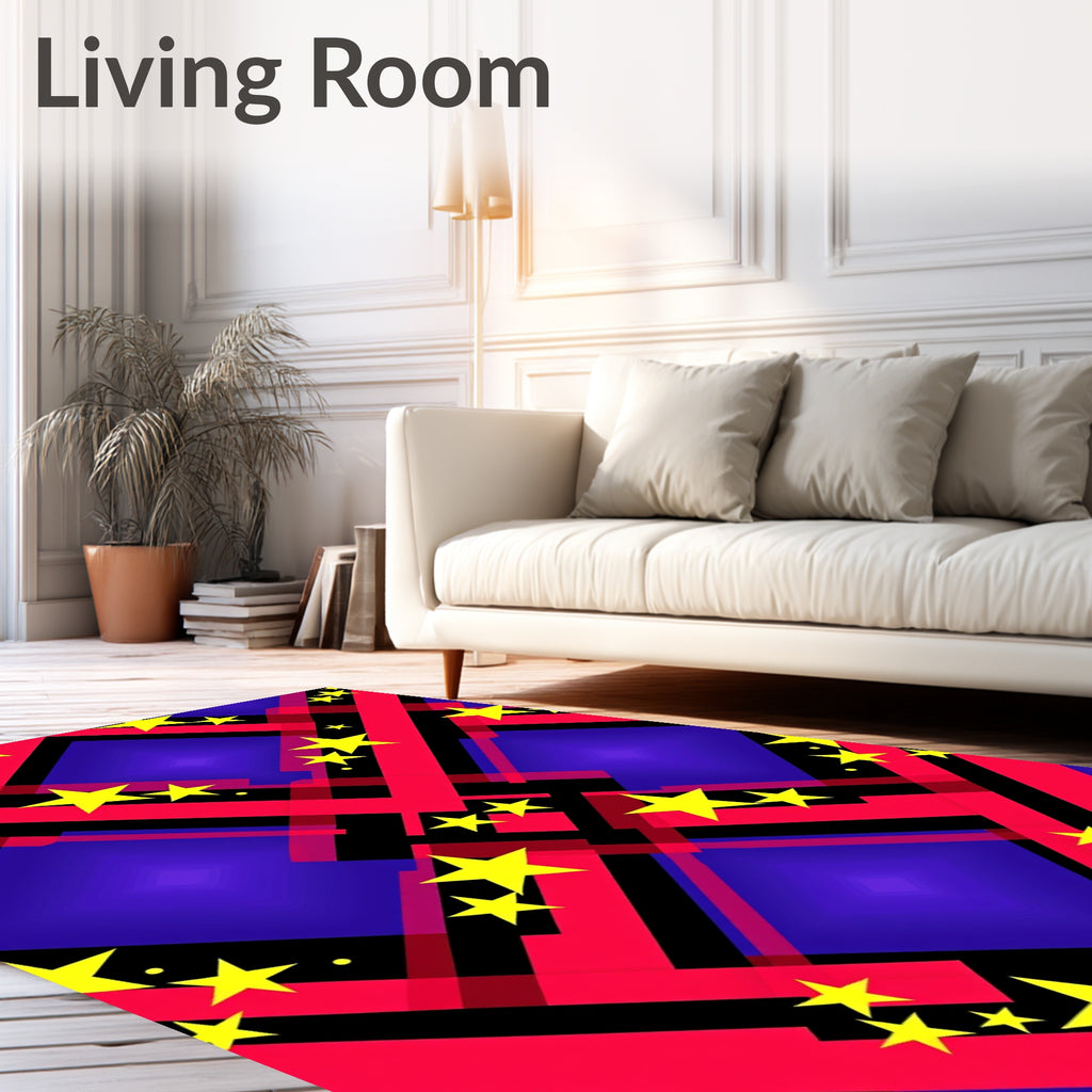 Bold Star Geometric Pattern Rug