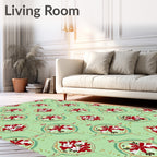 Whimsical Floral Medallion Pattern Rug