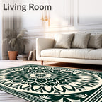 Intricate Floral Mandala Pattern Design Rug