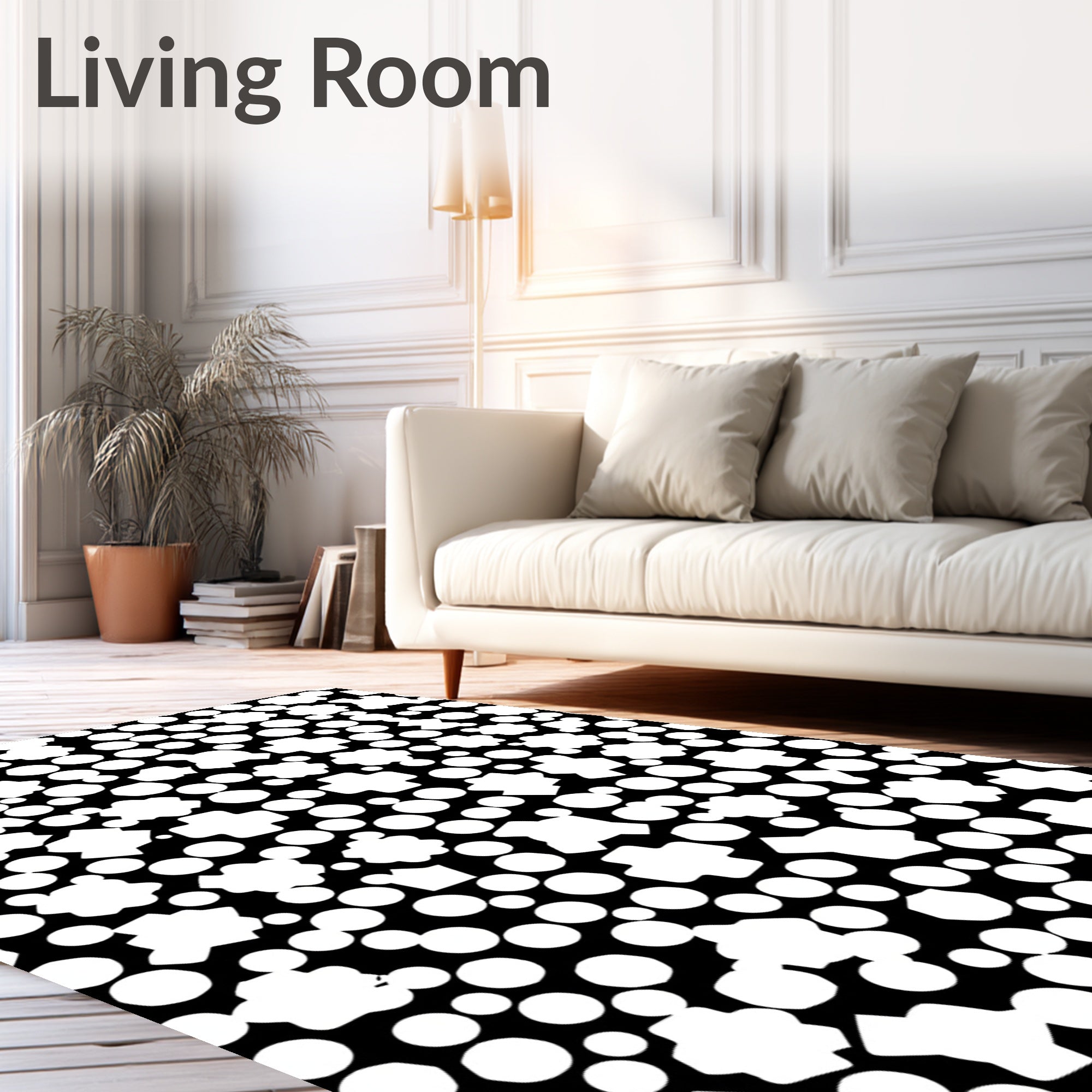 Abstract Plus Circle Pattern Design Rug