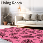 Pink Feather Pattern Design Rug