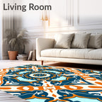 Colorful Symmetrical Medallion Geometric Pattern Rug