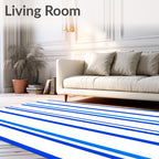 Classic Blue Stripe Pattern Rug