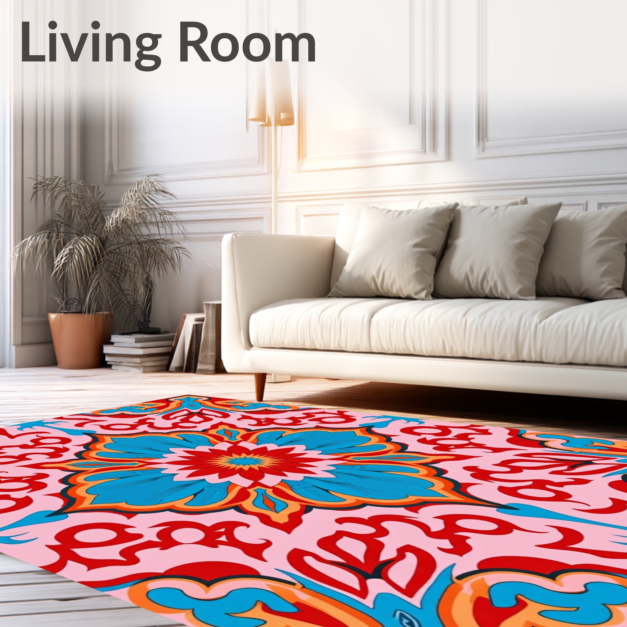 Ornate Vintage Floral Medallion Design Rug
