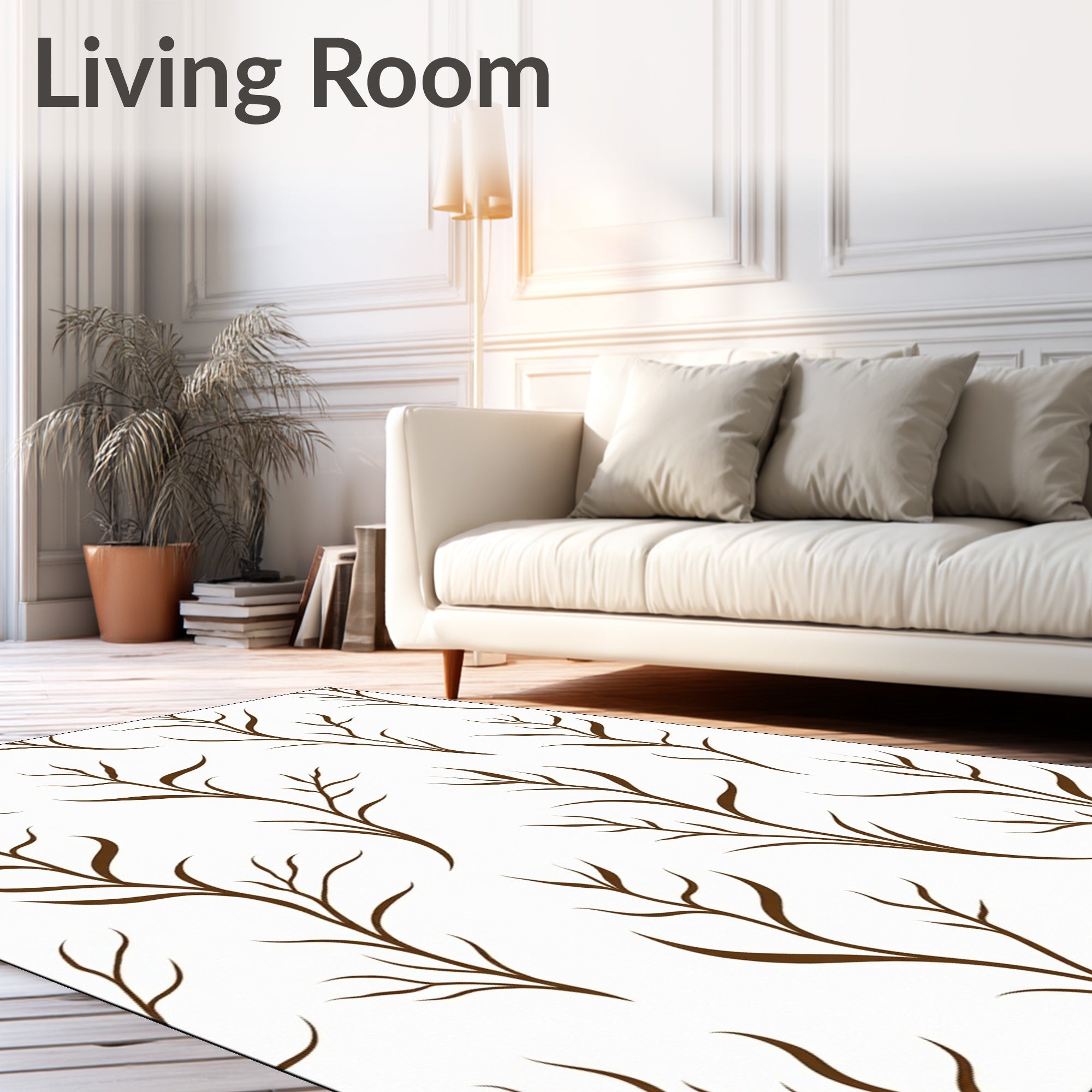 Stripe Willow Branch Pattern Rug