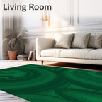 Verdant Swirl Abstract Organic Pattern Rug