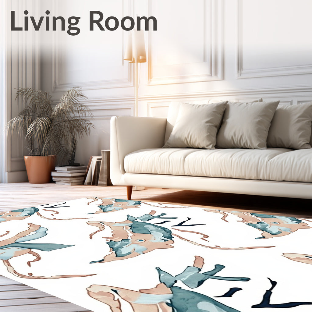 Abstract Organic Brushstroke Pattern Rug