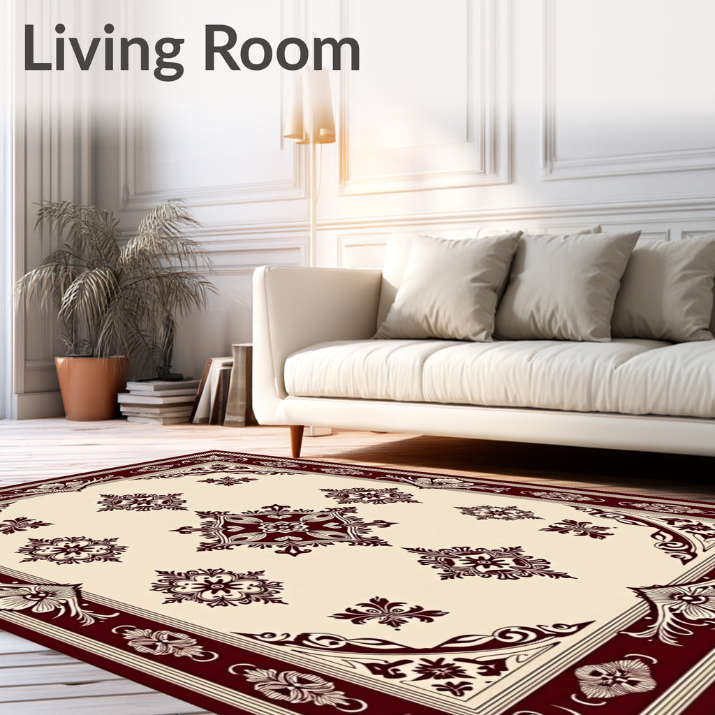 Ornate Floral Medallion Pattern Rug