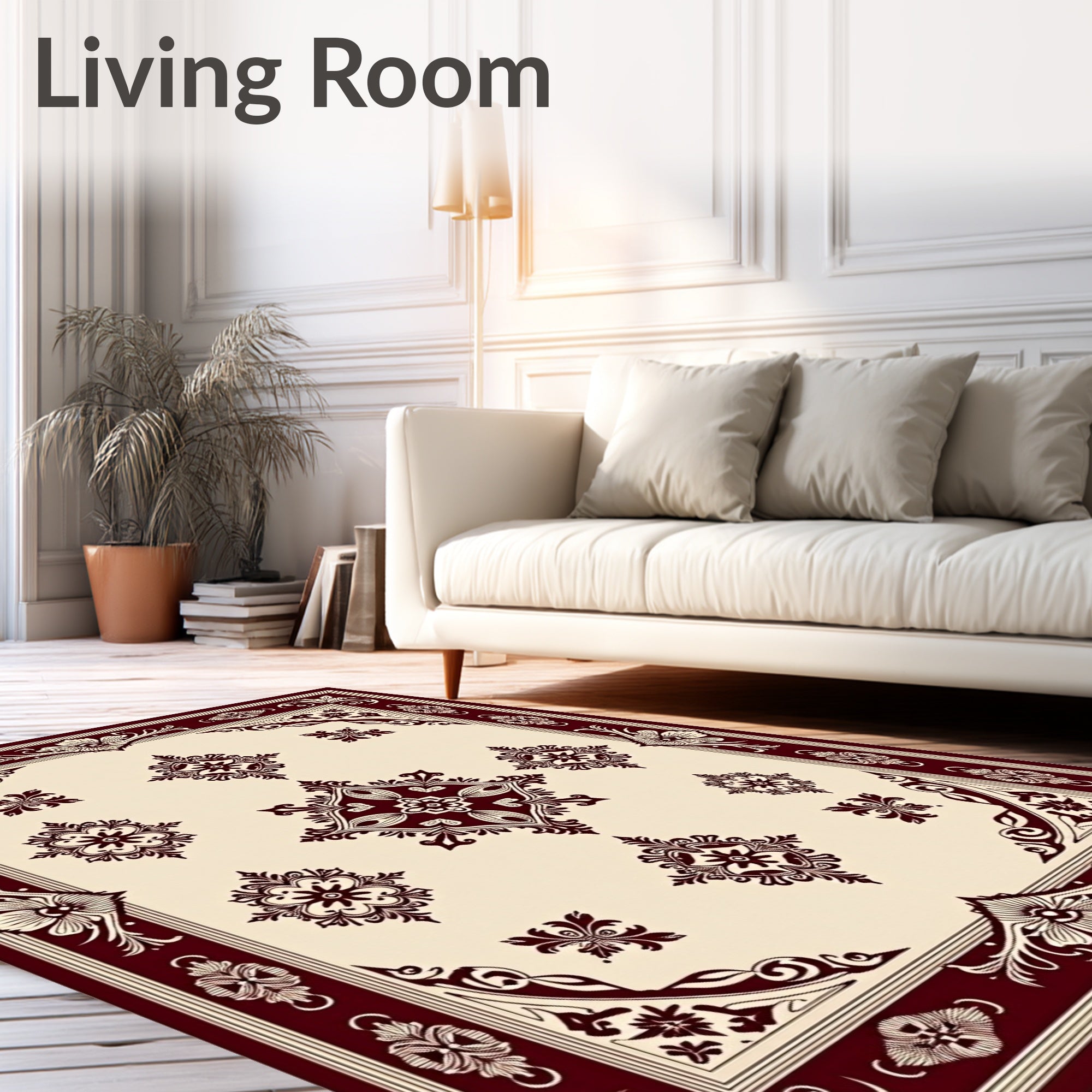 Ornate Floral Medallion Pattern Rug