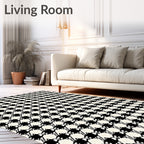 Classic Houndstooth Pattern Rug