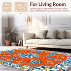Ornate Floral Tile Pattern Rug