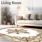 Ornate Floral Centerpiece Square Design Rug