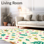 Whimsical Deer Leaf Pattern Design Rug