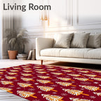 Festive Pinecone Snowflakes Motif Rug