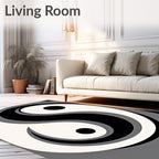 YinYang Abstract Swirl Pattern Rug