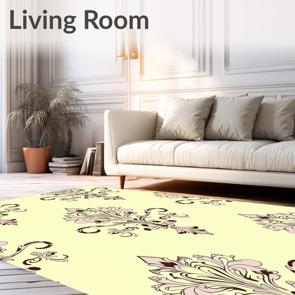 Vintage Floral Damask Patterned Rug