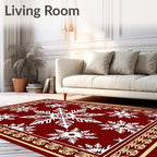 Winter Snowflake Lace Border Design Rug