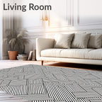 Bold Intersecting Lines Graphic Pattern Rug