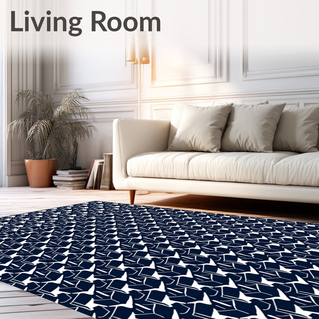 Geometric Block Line Pattern Rug