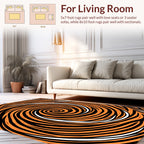Bold Orange Swirl Abstract Design Rug
