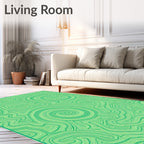 Vibrant Swirls Wavy Lines Design Rug
