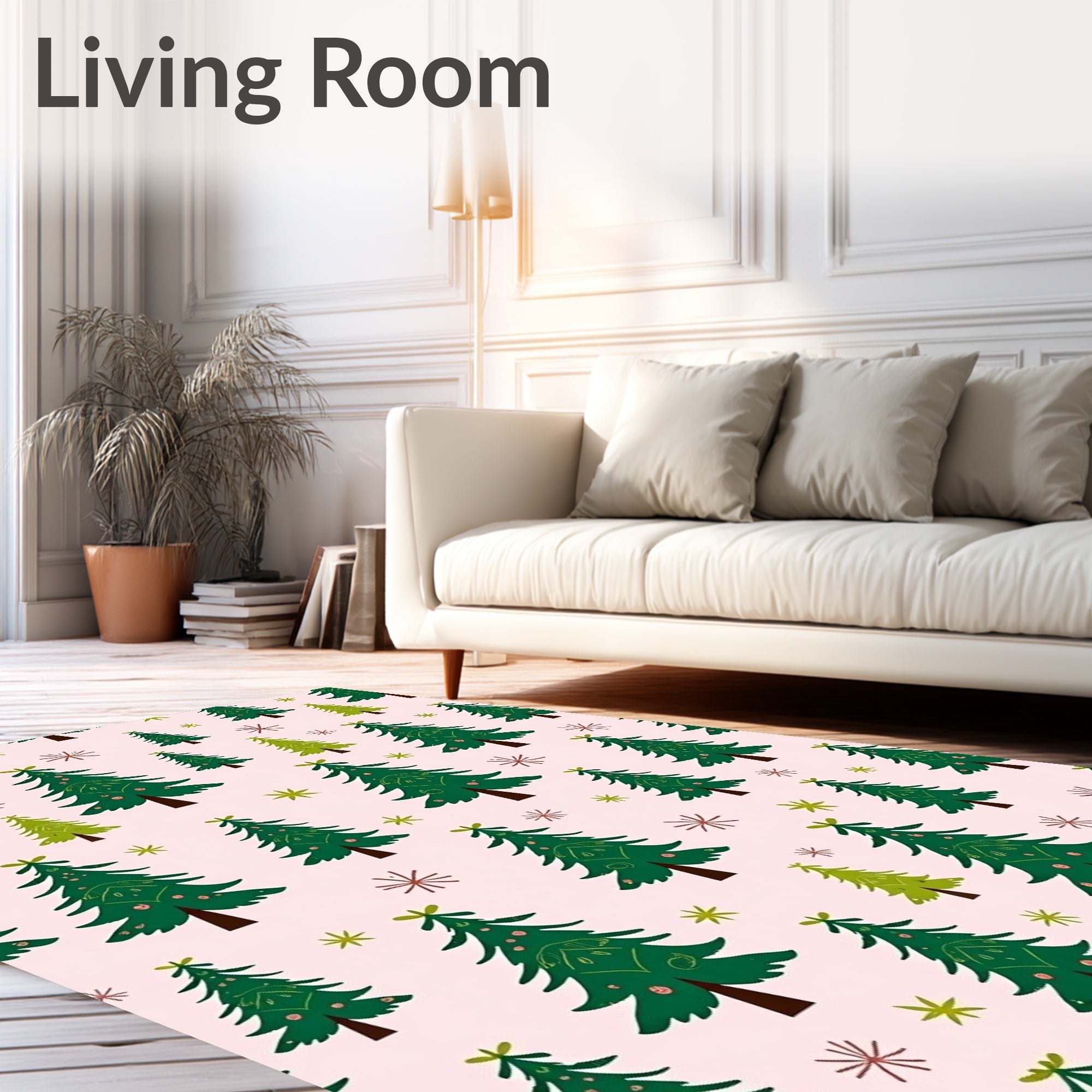 Festive Holiday Tree Pattern Rug