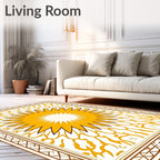 Radiant Sunburst Geometric Pattern Rug