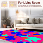 Vibrant Floral Dot Pattern Rug