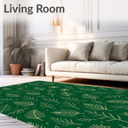 Golden Leaf Botanical Pattern Rug