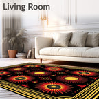 Bold Sunburst Geometric Design Rug