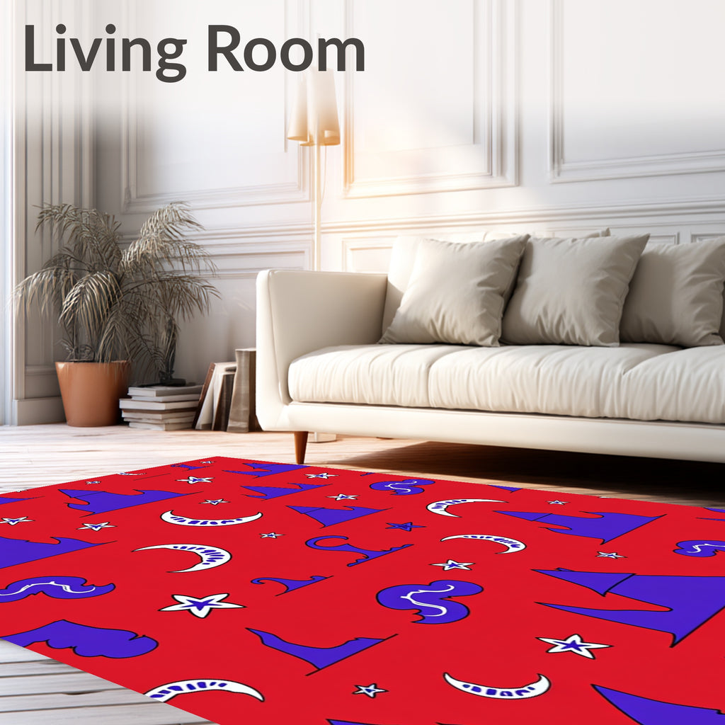 Whimsical Castle Moon Pattern Rug
