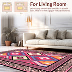Bold Diamond Pattern With Pink Accents Rug