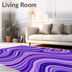 Purple Pink Swirls Pattern Rug