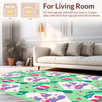 Whimsical Objects Hearts Pattern Rug