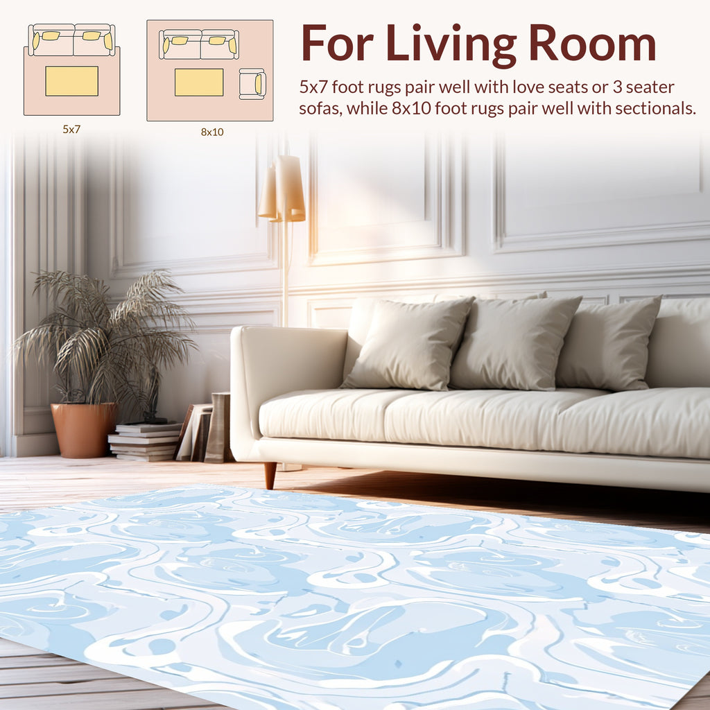 Abstract Swirls Patterned Cool Rug