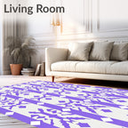 Striped Geometric Snowflake Pattern Rug