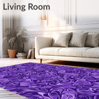 Abstract Purple Swirls Pattern Rug