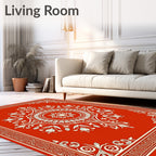 Intricate Floral Mandala Red Pattern Rug