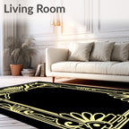 Art Nouveau Floral Scrollwork Frame Design Rug