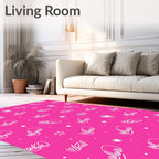 Hot Pink Script Starburst Repeating Rug