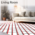 Bold Red And Black Grid Pattern Rug