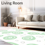 Soft Green Abstract Swirl Pattern Rug
