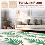 Green Fern Leaf Print Rug