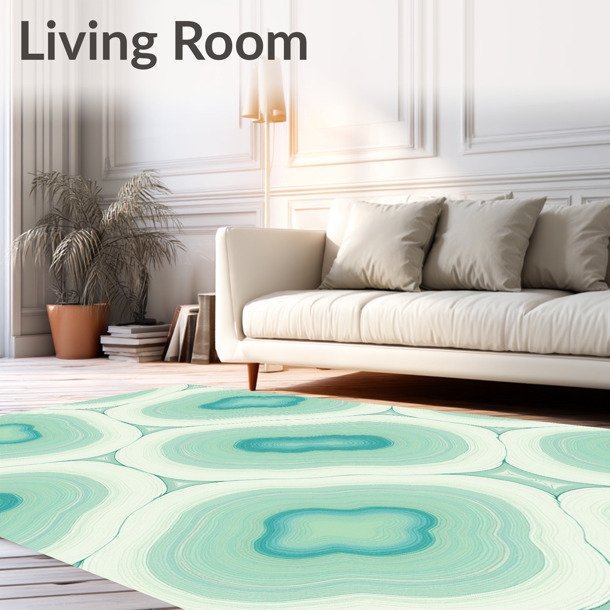 Modern Agate Inspired Layered Pattern Rug